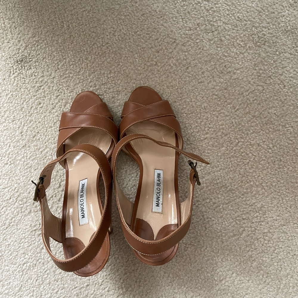 Manolo Blahnik strappy heels. Like new